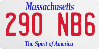 MA license plate 290NB6