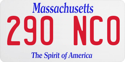 MA license plate 290NC0
