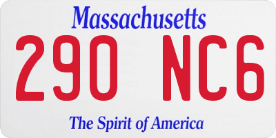 MA license plate 290NC6