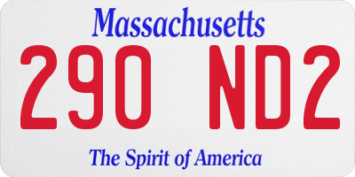 MA license plate 290ND2