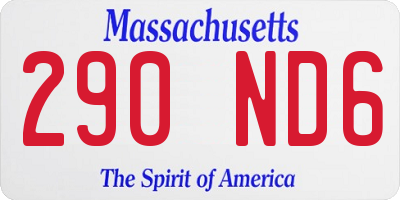 MA license plate 290ND6
