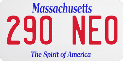 MA license plate 290NE0