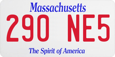 MA license plate 290NE5