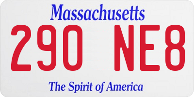 MA license plate 290NE8