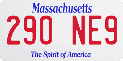 MA license plate 290NE9