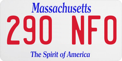MA license plate 290NF0
