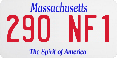 MA license plate 290NF1