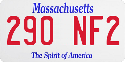 MA license plate 290NF2