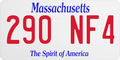 MA license plate 290NF4