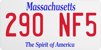 MA license plate 290NF5