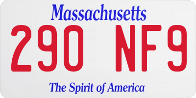 MA license plate 290NF9