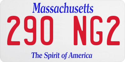 MA license plate 290NG2