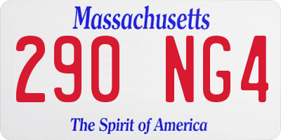 MA license plate 290NG4