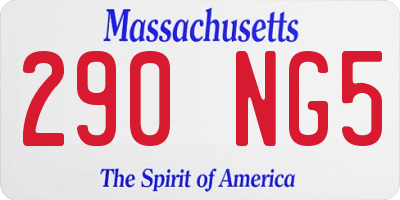 MA license plate 290NG5