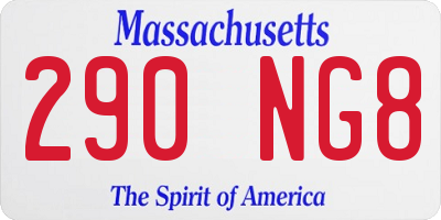 MA license plate 290NG8