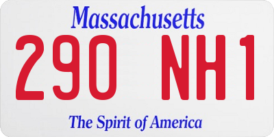 MA license plate 290NH1