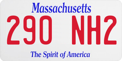 MA license plate 290NH2