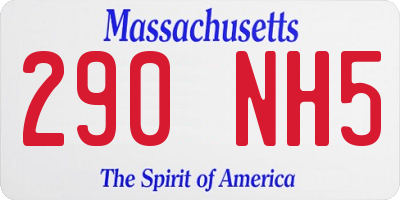MA license plate 290NH5