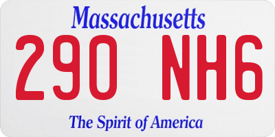 MA license plate 290NH6