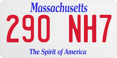 MA license plate 290NH7