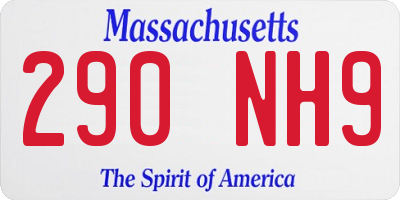 MA license plate 290NH9