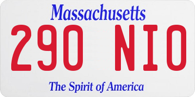 MA license plate 290NI0