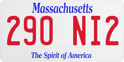 MA license plate 290NI2