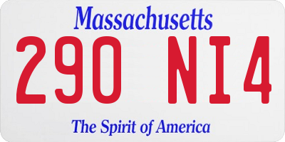 MA license plate 290NI4