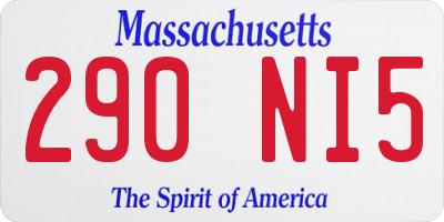 MA license plate 290NI5