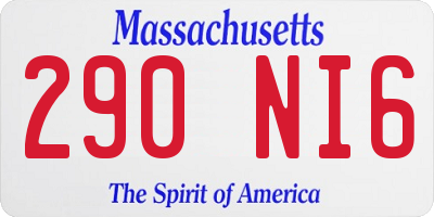 MA license plate 290NI6
