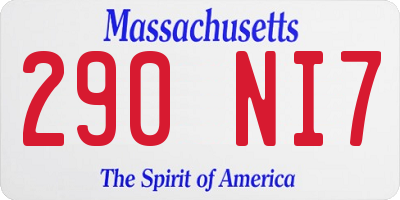MA license plate 290NI7