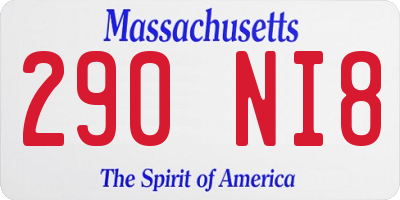 MA license plate 290NI8