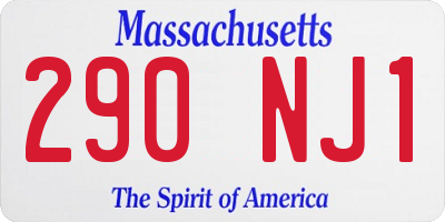 MA license plate 290NJ1
