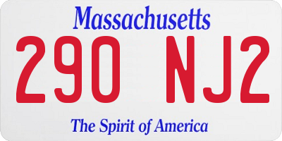 MA license plate 290NJ2