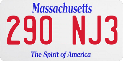 MA license plate 290NJ3