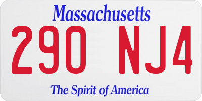 MA license plate 290NJ4