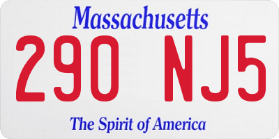MA license plate 290NJ5