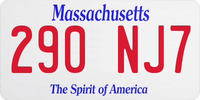 MA license plate 290NJ7