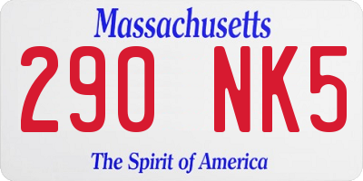 MA license plate 290NK5