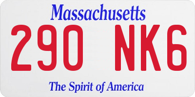 MA license plate 290NK6
