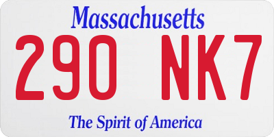MA license plate 290NK7