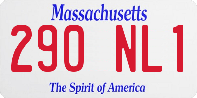 MA license plate 290NL1