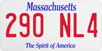 MA license plate 290NL4