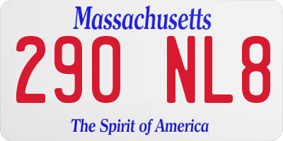 MA license plate 290NL8