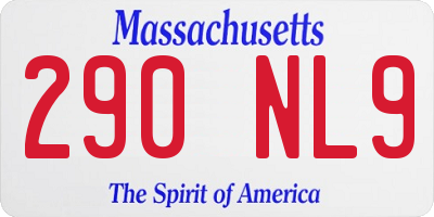 MA license plate 290NL9