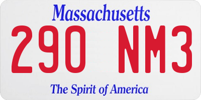 MA license plate 290NM3