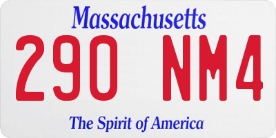 MA license plate 290NM4