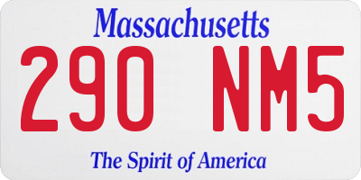 MA license plate 290NM5