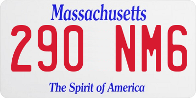 MA license plate 290NM6
