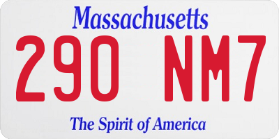 MA license plate 290NM7